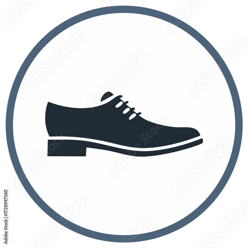 Classic Men's Laced Dress Shoe Icon. Elegant Formal Footwear Symbol for Business and Fashion.
