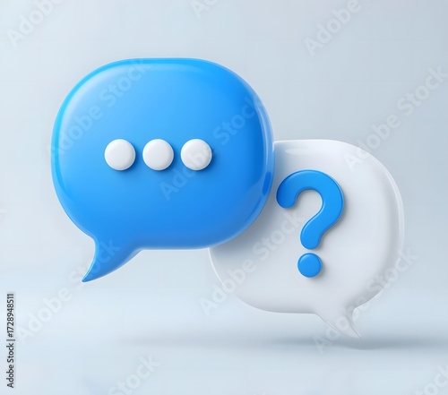 The concept word q and a, questions and answers on gradient gray background