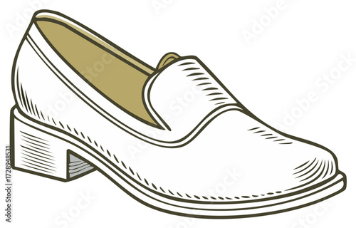 Classic Loafer Shoe Illustration Vintage Style
