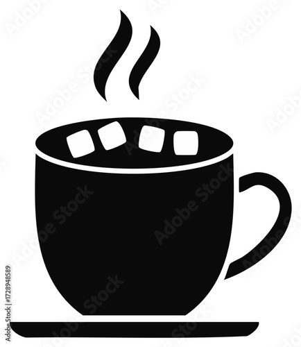 Steaming Hot Chocolate Mug with Marshmallows Icon