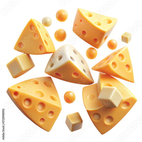 cheese on a white background