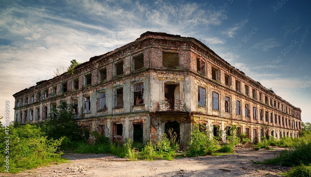 Fototapeta premium the building is old and abandoned