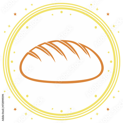 Wholesome Loaf of Bread with Festive Golden Circles and Stars