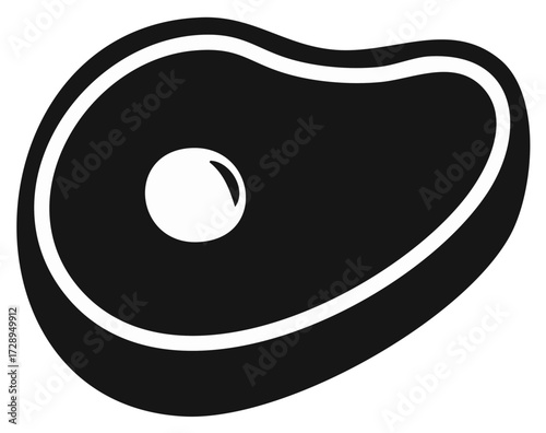 Steak Cut Silhouette with Marbling Detail for Butcher Shop Design Element