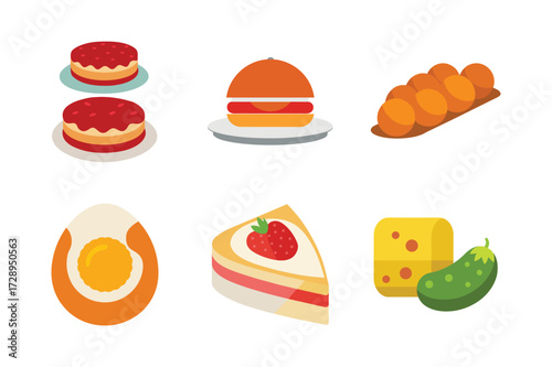 Vibrant assortment of delicious food items illustration