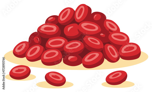 Red Blood Cells Illustration Bloodstream Vessel Cell Anatomy Health Science