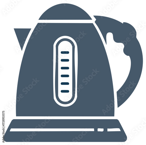 Electric Kettle Isolated, Hot Water Appliance, Tea Kettle Illustration, Water Boiler, Vector Image, Kitchen Utensil