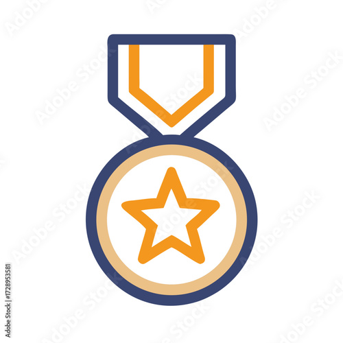 Stunning star medal icon representing achievement, victory, and recognition for top performers in any competitive field.