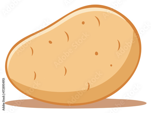 Simple Potato Illustration: A Cartoon Style Graphic with shadow
