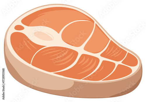 Delicious Salmon Steak Freshly Cut Illustration Fish Fillet Food Icon Isolated