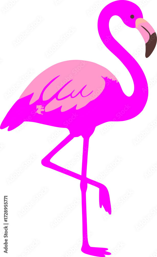 Fototapeta premium vector hand drawn cute pink flaminggo