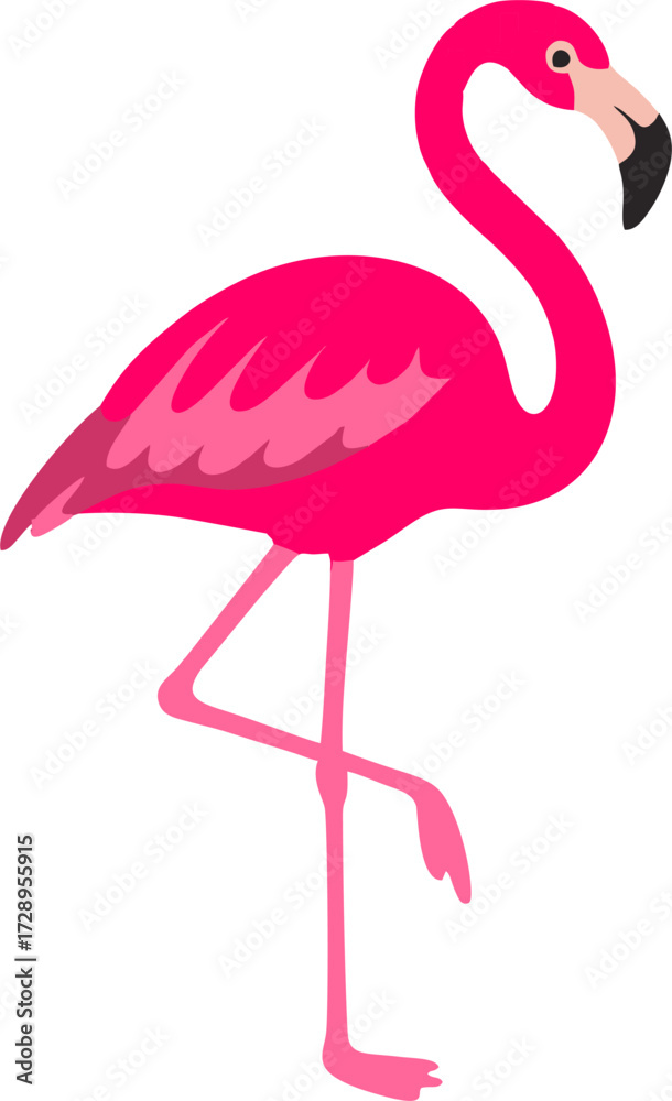 Obraz premium vector hand drawn cute pink flaminggo