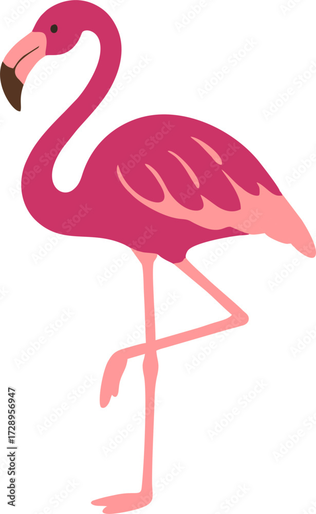 Obraz premium vector hand drawn cute pink flaminggo
