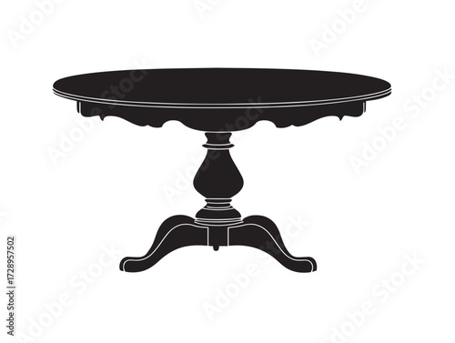 Table silhouette icon vector illustration solid black symbol for furniture