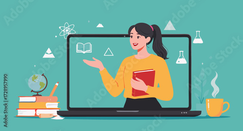 Online Education and Teaching Concept