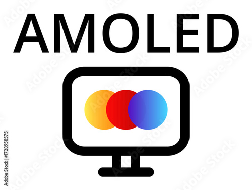 Amoled screen display: vibrant color representation on computer monitor.