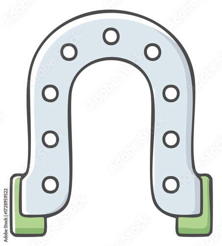 Simple lucky horseshoe cartoon illustration icon for western and farm themes