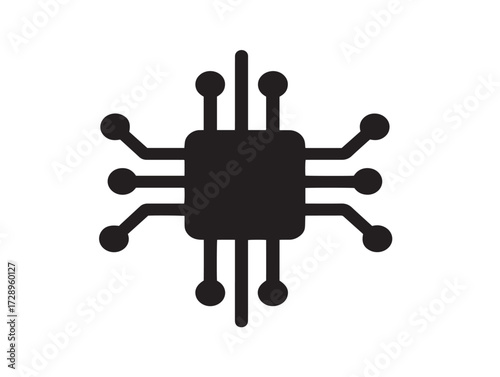 Technology silhouette icon vector illustration solid black symbol for innovation