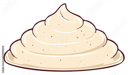 Cream Swirl Heap Isolated