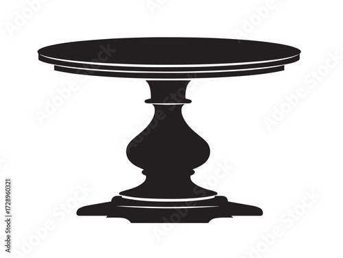 Table silhouette icon vector illustration solid black symbol for workspace desk