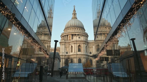 Morning light bathes Saint Paul Cathedral in London with a beautiful glow - United Kingdom