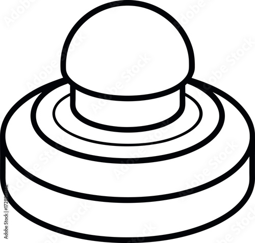 Air Hockey Push Button Mallet Line Drawing Icon