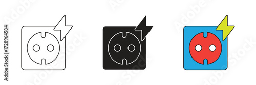 Electrical socket vector icon. Simple element illustration. Electrical socket vector icon