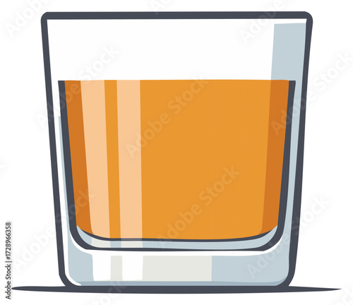 Refreshing Orange Drink in a Clear Glass Illustration Fresh Juice or Cocktail
