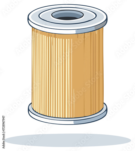 Clean cylindrical filter cartridge with pleated paper element and metal caps