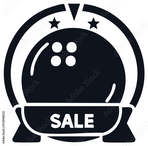 Sale Vector Badge With Bowling Ball Image and Stars