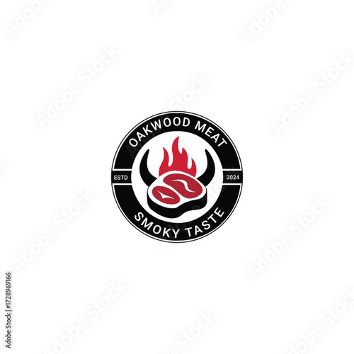 smoky oakwood meat taste logo