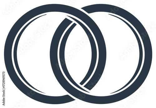 Intertwined Circles Graphic Symbol for Relationships and Connectivity Visual Concept