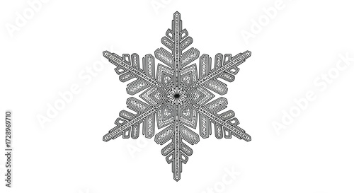 Macro shot of a snowflake, showcasing its intricate details