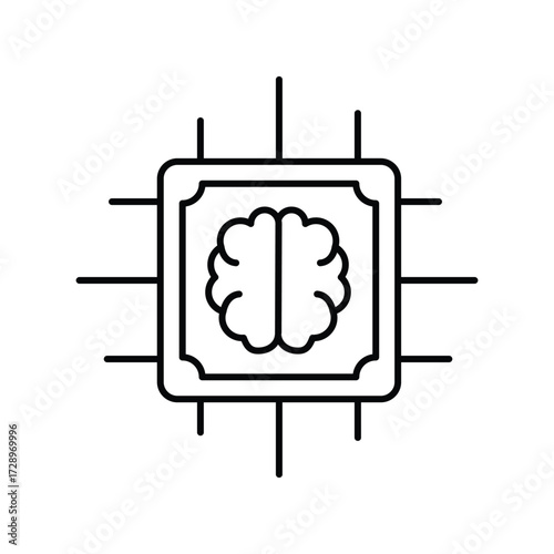 Artificial Intelligence thinline icon , vector, pixel perfect, illustrator file 
