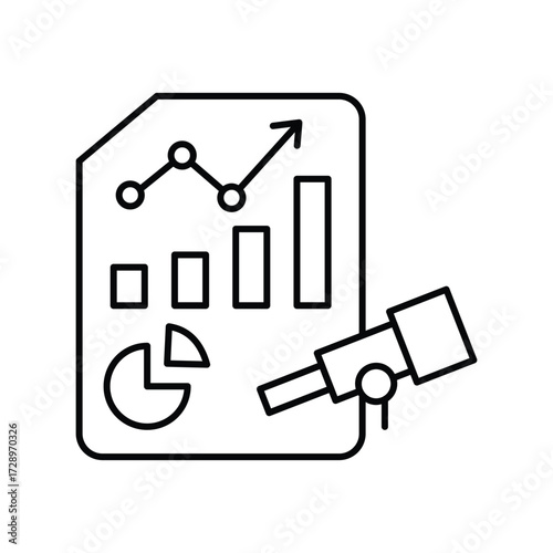 Business Forecasts thinline icon , vector, pixel perfect, illustrator file 
