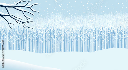 Serene winter forest background with ample copy space for your creative projects