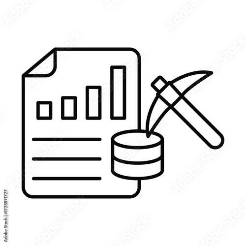 Data Mining thinline icon , vector, pixel perfect, illustrator file