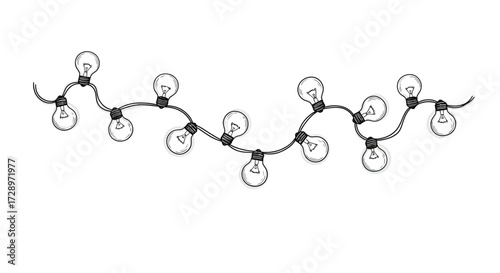 Hand drawn string lights for decoration design