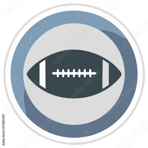 Football graphic element in a circle featuring a muted color palette for sports themed illustration