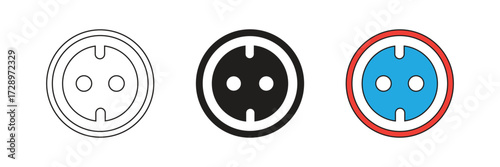 Electrical socket vector icon. Simple element illustration. Electrical socket icon
