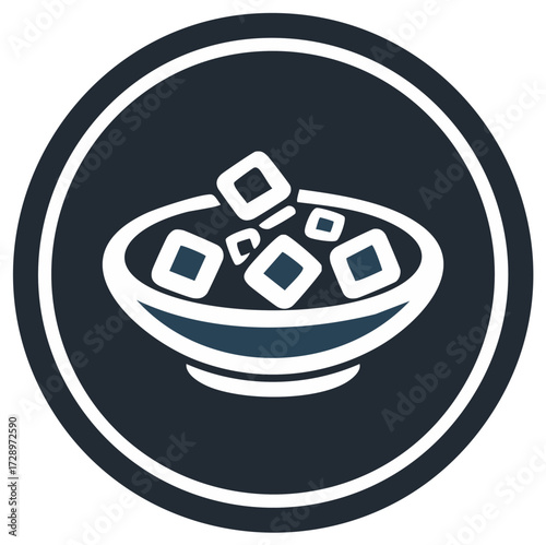 Food bowl with cubes icon simple vector illustration for cooking or nutrition concept