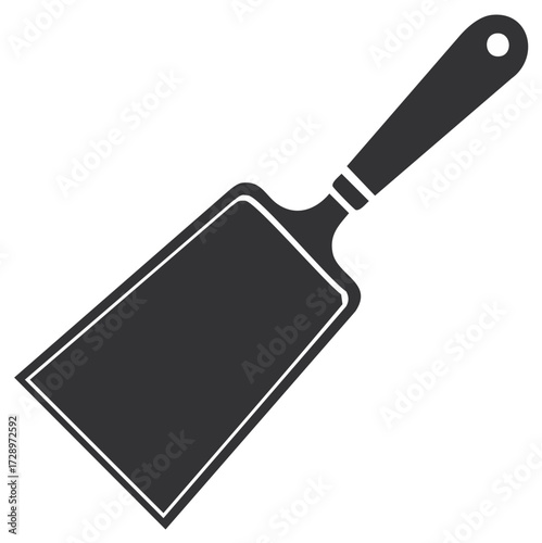 Black Turner Kitchen Utensil Vector Illustration for Food Preparation and Cooking