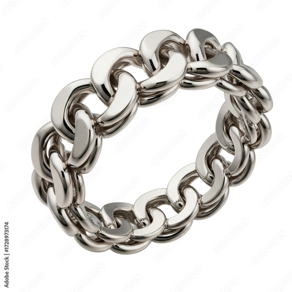 Fototapeta premium Elegant Chain Ring Close-Up Transparent Background PNG