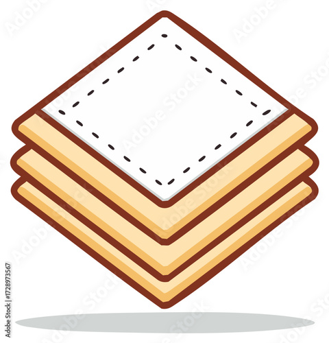 Stack of Paper Napkins, Square Table Tissues, Disposable Napery, Illustrated Hygiene Supply for Serving