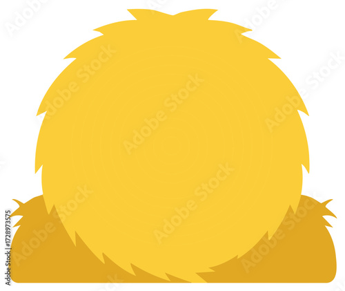 Round Hay Bale Graphic, Agriculture Farming Harvest Icon, Rural Countryside, Field Crop