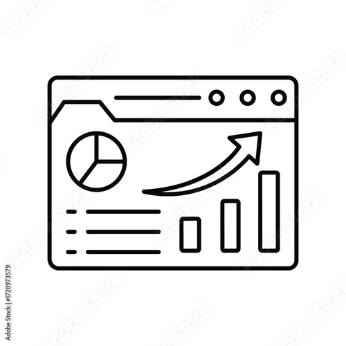 Web Analytics thinline icon , vector, pixel perfect, illustrator file 
