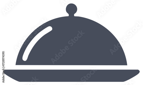 Dark Grey Food Cloche on a Serving Plate Elegantly Covers a Delicious Meal or Dish