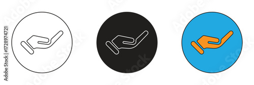 Hands upturned icon set. Hands upturned icon illustration.