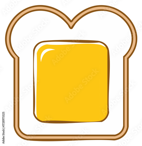 Stylized illustration of toast with melted butter