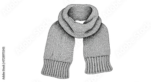 Gray knitted scarf, a warm and cozy accessory